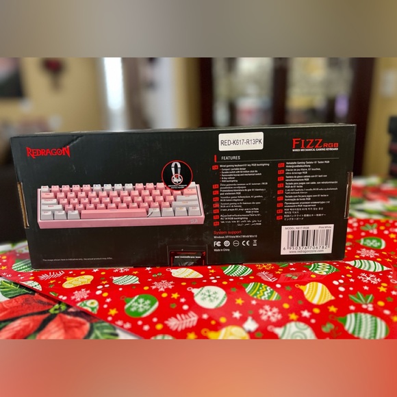 Redragon K617 Fizz Gaming Mechanical Keyboard 60% Compact Wired RGB Backlit. NEW - Picture 2 of 6